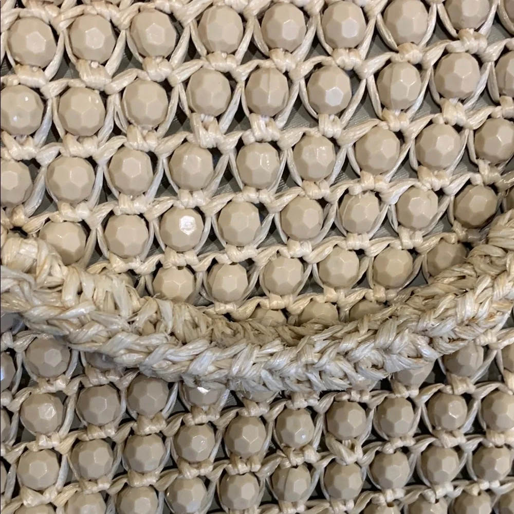 Vintage LEFCORT Elegant Cream Beaded Handbag - Picture 9 of 16